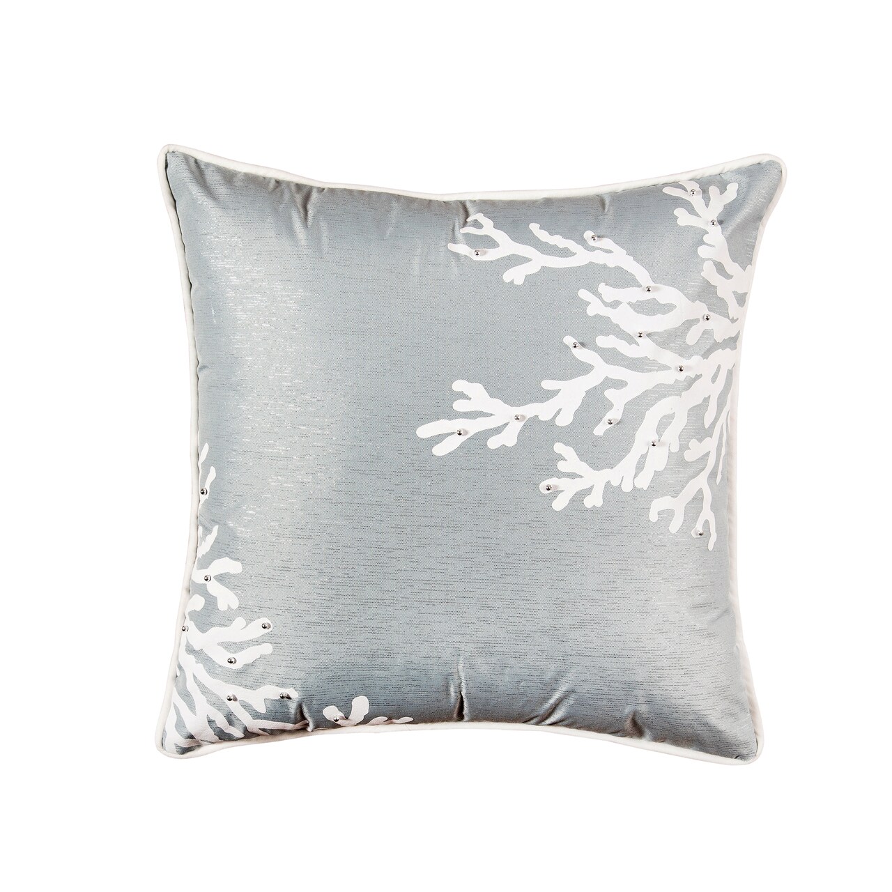 Seafoam Blue Coral Square Embellished Throw Pillow Michaels